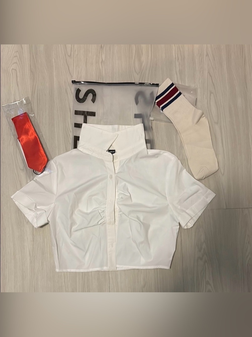 SHEIN White Collared Shirt size small
